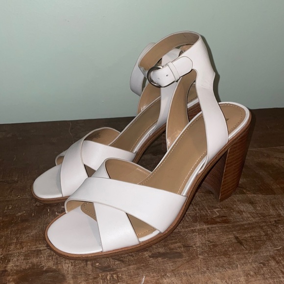 Tan and cream block heels - Picture 1 of 4